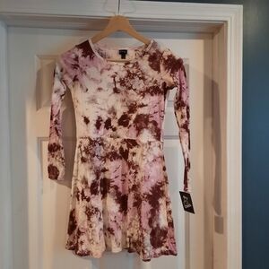 Art Class Skater Dress Girls‎ Large 10/12 Tie Dye Purple Pink Ribbed Stretch